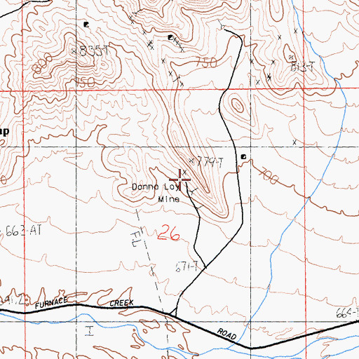 Topographic Map of Donna Loy Talc Mine, CA