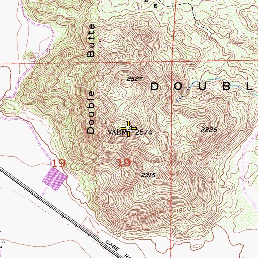 Topographic Map of Double Butte, CA