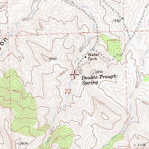 Topographic Map of Double Trough Spring, CA