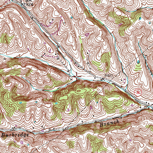 Topographic Map of North Prong Prickly Ash Creek, KY