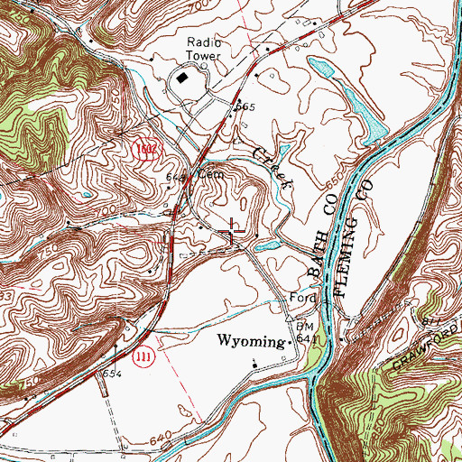Topographic Map of School Number Thirty-two (historical), KY