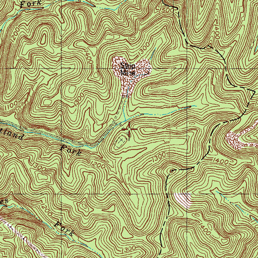Topographic Map of Falls of Buffalo, KY