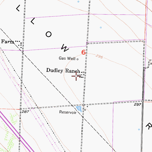 Topographic Map of Dudley Ranch, CA