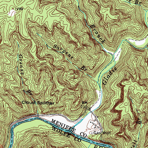 Topographic Map of Adena Arch, KY