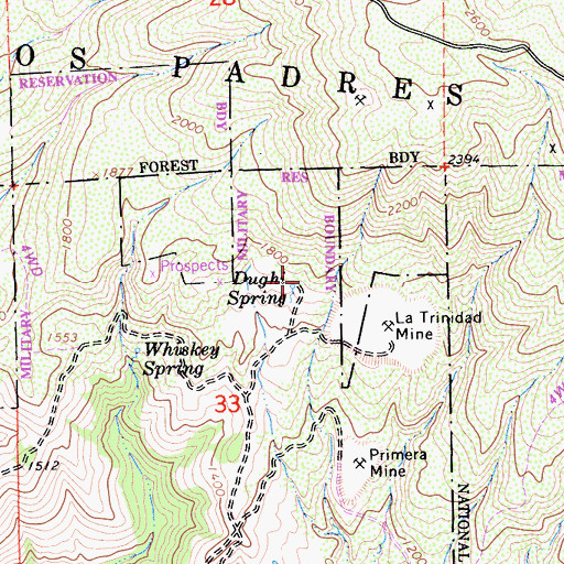 Topographic Map of Dughi Spring, CA