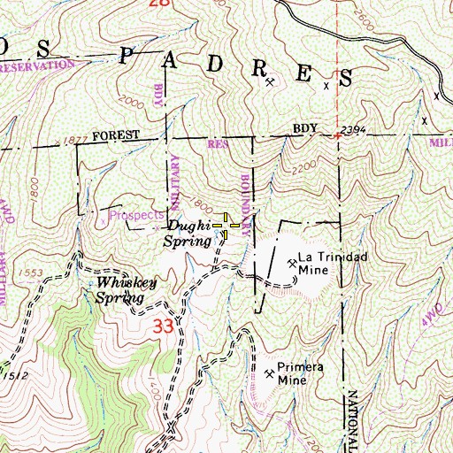 Topographic Map of Dughi Spring, CA