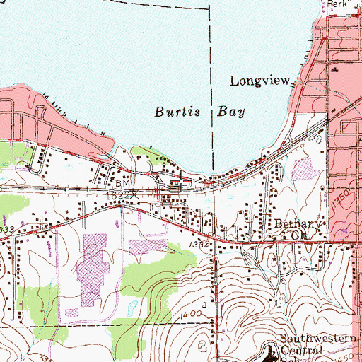 Topographic Map of Village of Lakewood Sewage Treatment Plant, NY