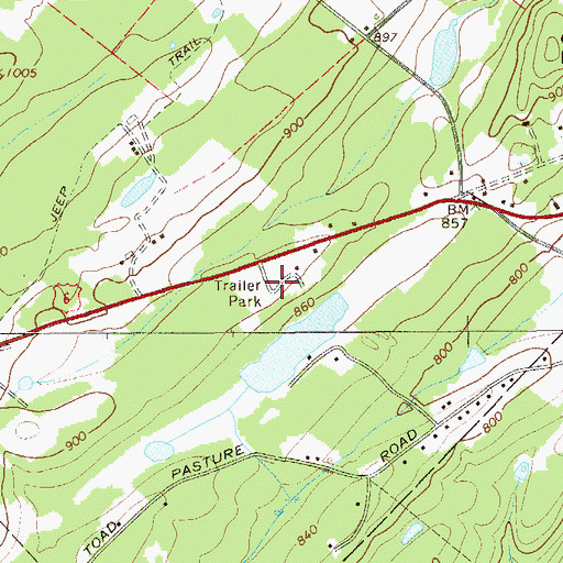 Topographic Map of Castle High Estates, NY