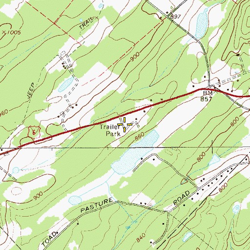 Topographic Map of Castle High Estates, NY