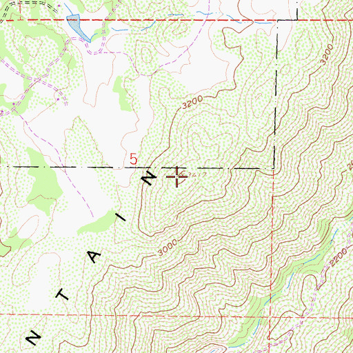 Topographic Map of Dye Mountain, CA