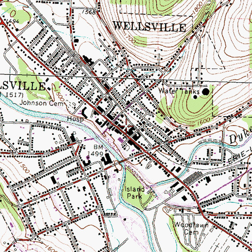 Topographic Map of Pasquale Block, NY