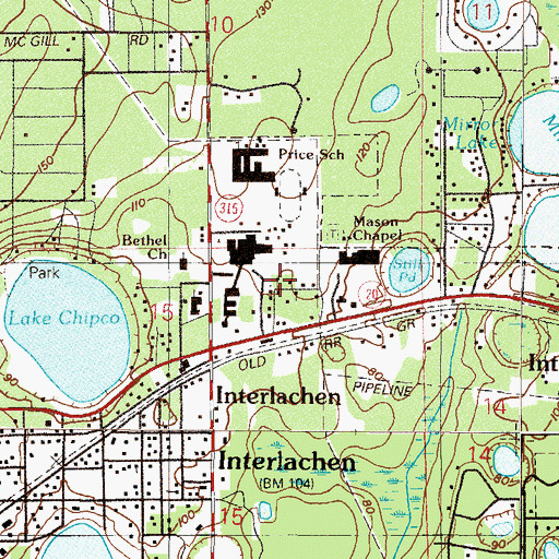 Topographic Map of New Bethel African Methodist Episcopal Church, FL