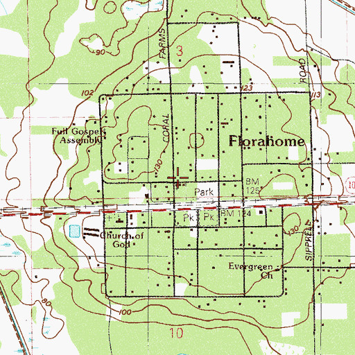 Topographic Map of United Methodist Church, FL