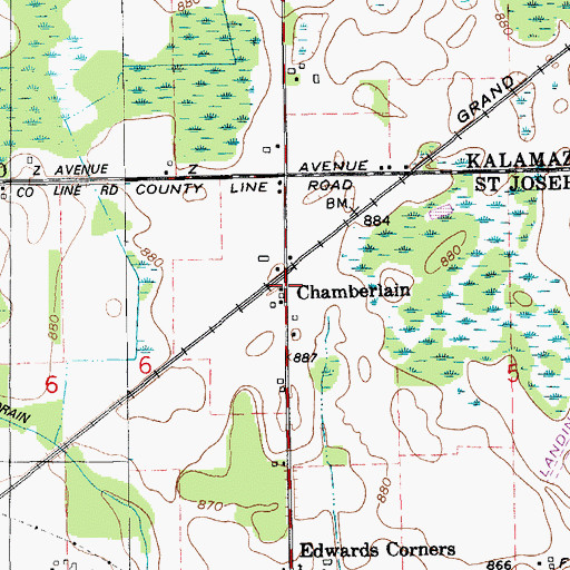 Topographic Map of Leesburg Station (historical), MI