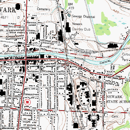 Topographic Map of Newark Assembly of God Church (historical), NY