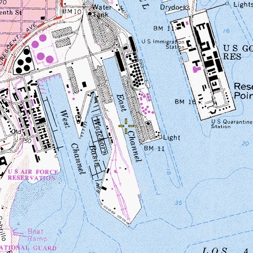 Topographic Map of East Channel, CA