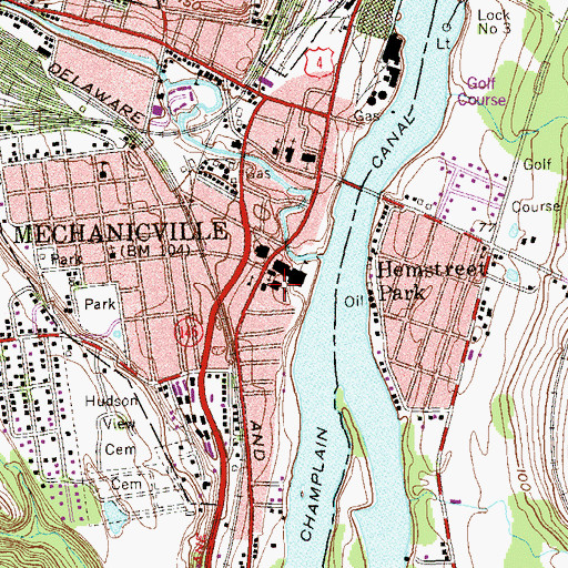 Topographic Map of Public School Number 1 (historical), NY