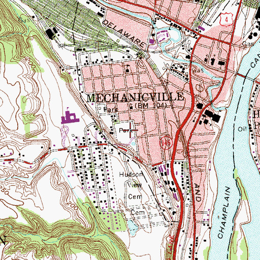 Topographic Map of Talmadge Park, NY