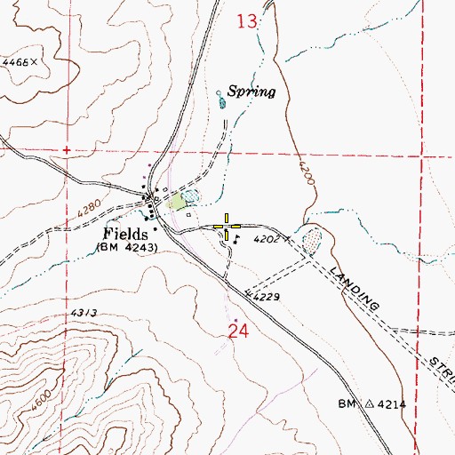 Topographic Map of Fields Elementary School, OR