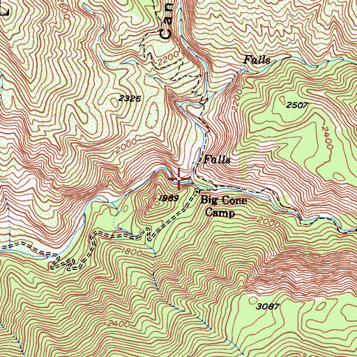 Topographic Map of East Fork Santa Paula Canyon, CA