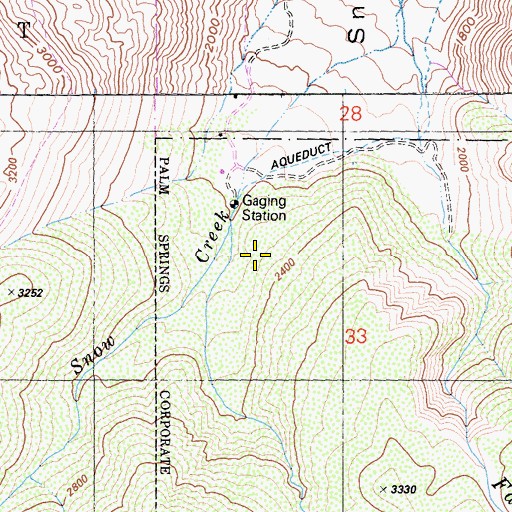 Topographic Map of East Fork Snow Creek, CA