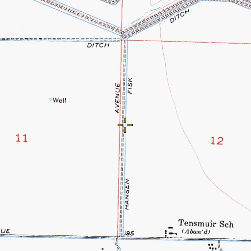 Topographic Map of East Hansen Fisk Ditch, CA