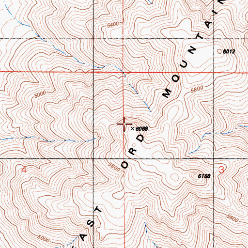 Topographic Map of East Ord Mountain, CA