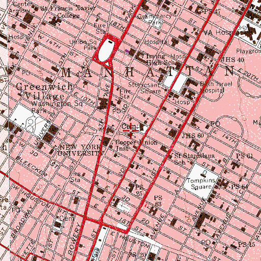 Topographic Map of Saint Mark's Historic District, NY