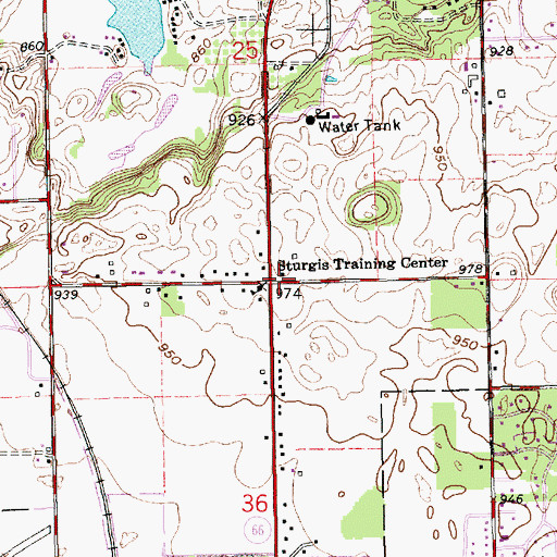 Topographic Map of Sturgis Missionary Church, MI