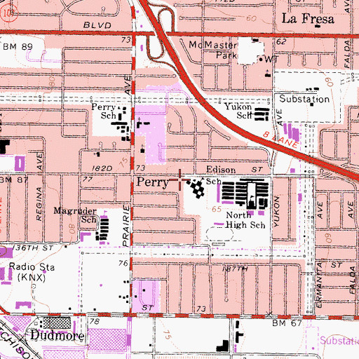 Topographic Map of Edison Elementary School, CA
