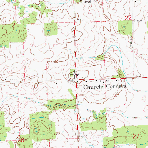 Topographic Map of Church's Corners Cemetery, MI