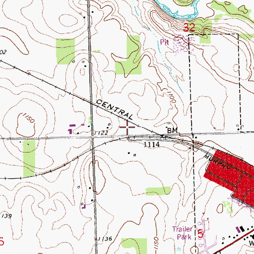 Topographic Map of Way Back In Campgrounds, MI