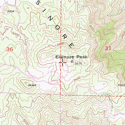 Topographic Map of Eisinore Peak, CA