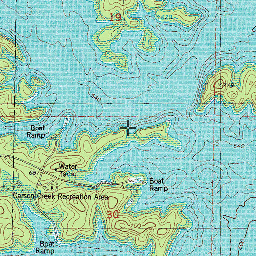 Topographic Map of County District 2, OK