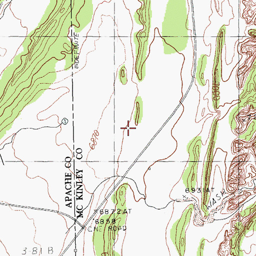 Topographic Map of Fort Defiance Chapter, NM
