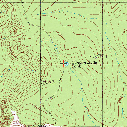 Topographic Map of Canyon Butte Tank, AZ