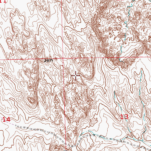 Topographic Map of Wounded Knee District, SD
