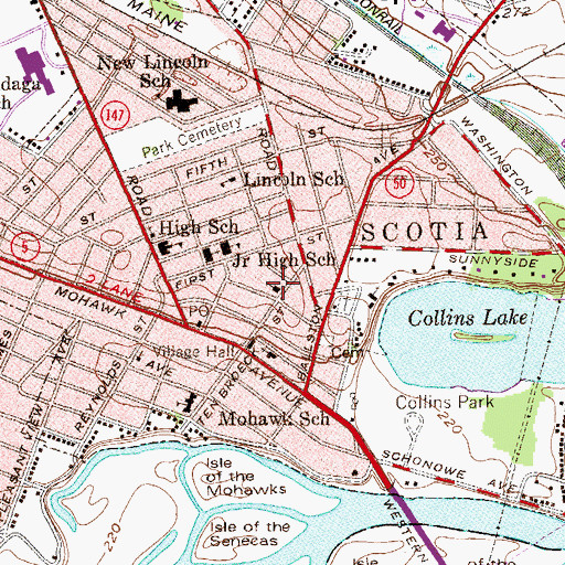 Topographic Map of Scotia United Methodist Church, NY