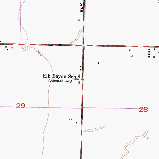 Topographic Map of Elk Bayou School, CA