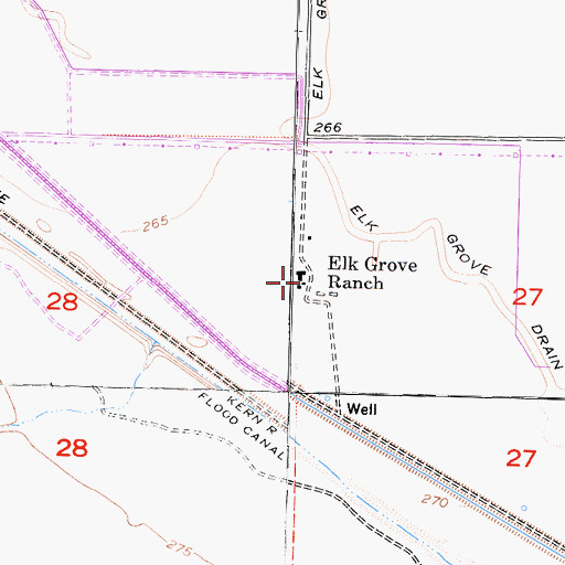 Topographic Map of Elk Grove Ranch, CA