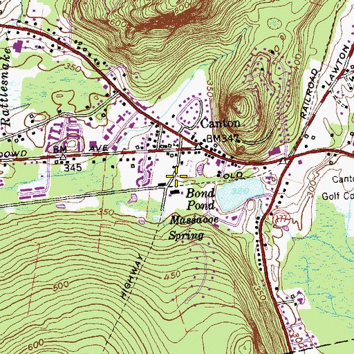 Topographic Map of Canton Volunteer Fire Department, CT