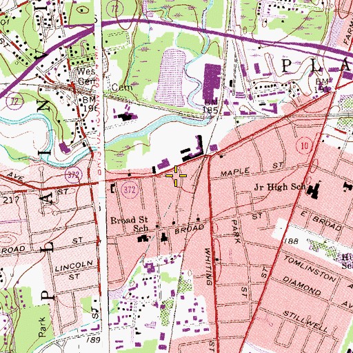 Topographic Map of Plainville Fire Marshal's Office, CT