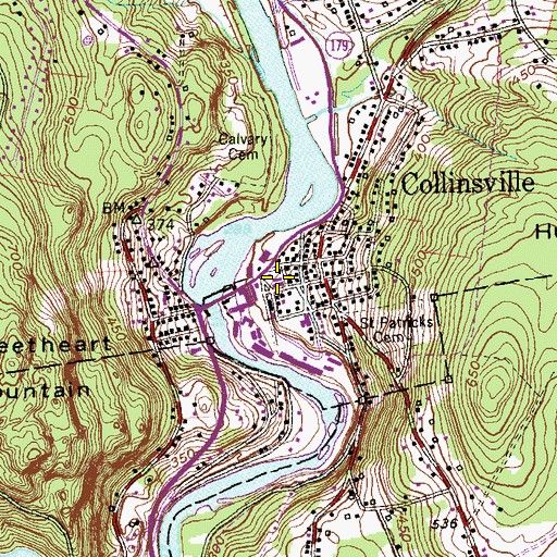 Topographic Map of Canton Fire Marshal's Office, CT