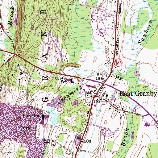 Topographic Map of East Granby Fire Marshal's Office, CT