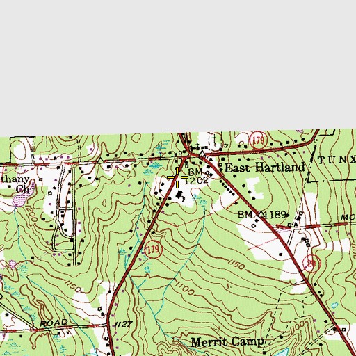 Topographic Map of Hartland Fire Marshal's Office, CT