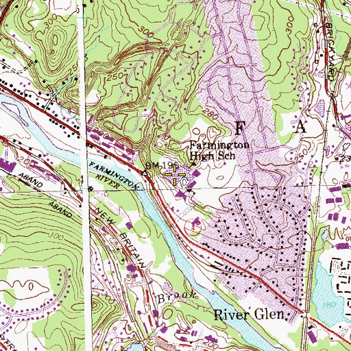Topographic Map of Farmington Fire Marshal's Office, CT