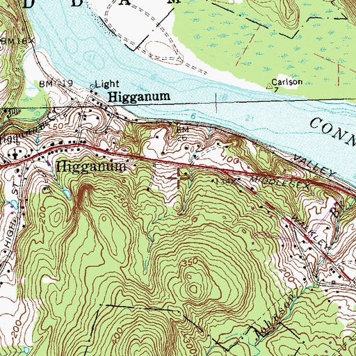 Topographic Map of Haddam Volunteer Fire Department Station 1 Headquarters, CT