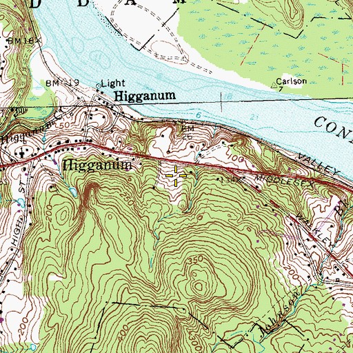 Topographic Map of Haddam Volunteer Fire Department Station 1 Headquarters, CT