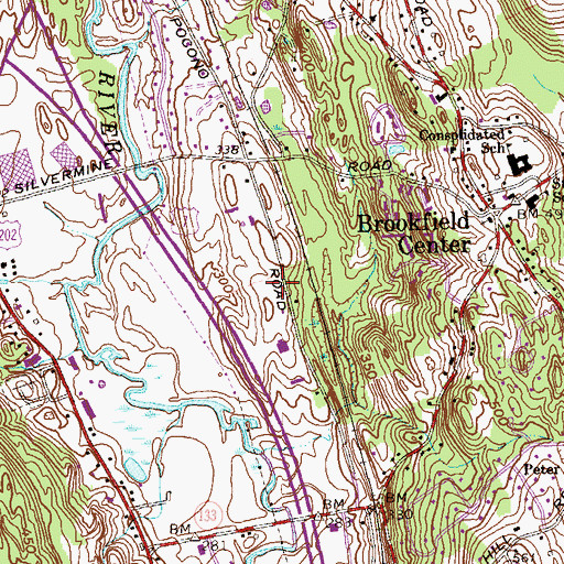Topographic Map of Brookfield Fire Marshal's Office, CT