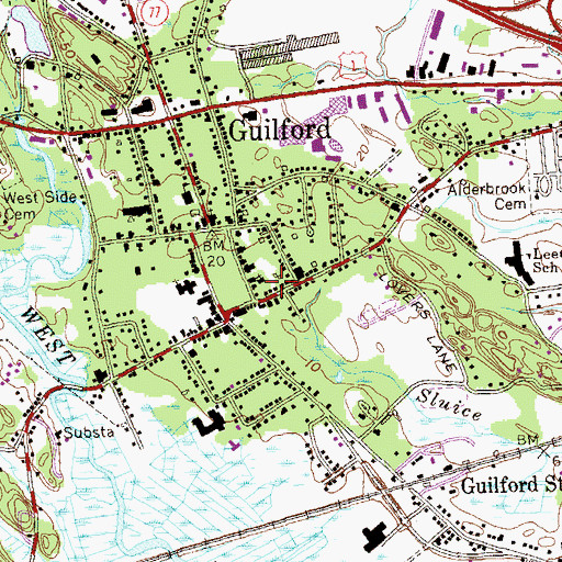 Topographic Map of Guilford Fire Chief's Office, CT